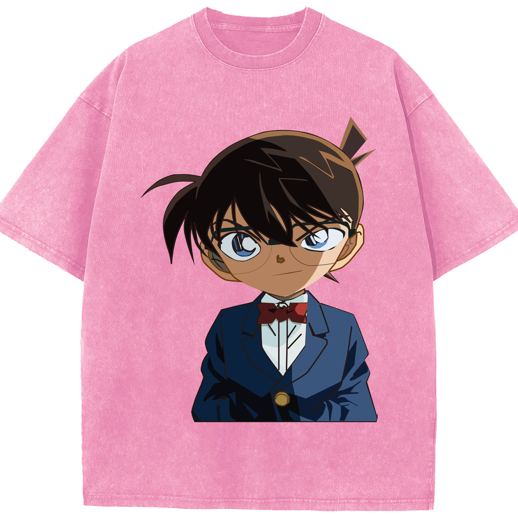 （画像用） 名探偵コナン 江戸川 コナン Detective Conan Conan Edogawa 綿100% ヴィンテージ風 半袖Tシャツ（フロントプリント）